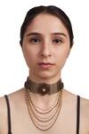 Buy_Rejuvenate Jewels_Brown Sawdust And Pearl Tassel Choker _at_Aza_Fashions
