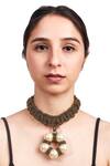 Buy_Rejuvenate Jewels_Gold Plated Pretty Pearl Love Choker Necklace _at_Aza_Fashions