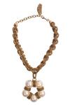 Shop_Rejuvenate Jewels_Gold Plated Pretty Pearl Love Choker Necklace _at_Aza_Fashions