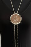 Shop_Rejuvenate jewels_Brown Carved Coin Long Necklace _at_Aza_Fashions