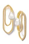 Buy_Shazé_Gold Plated Stones Angels Trumpet Embellished Hoop Earrings _at_Aza_Fashions