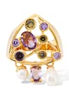 Shazé_Multi Color Stones Amethyst Garden Embellished Ring _Online_at_Aza_Fashions