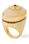 Shazé_Gold Plated Stones Luna Sunrise Embellished Ring _at_Aza_Fashions