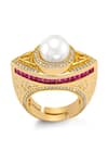 Buy_Shazé_Multi Color Stones Minerva Embellished Ring _at_Aza_Fashions