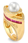 Shop_Shazé_Multi Color Stones Minerva Embellished Ring _at_Aza_Fashions