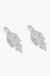 Shazé_Silver Plated Stone Stardust Studded Leafy Vine Earrings _at_Aza_Fashions