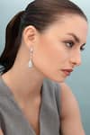 Buy_Shazé_Silver Plated Stone Aurora Studded Drop Earrings _at_Aza_Fashions