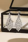 Shop_Shazé_Silver Plated Stone Mesmeric Studded Leafy Cascade Earrings _at_Aza_Fashions