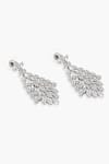 Shazé_Silver Plated Stone Mesmeric Studded Leafy Cascade Earrings _at_Aza_Fashions