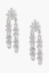 Shazé_Silver Plated Stone Firefly Floral Studded Drop Earrings _at_Aza_Fashions