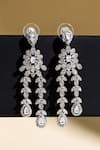 Shop_Shazé_Silver Plated Stone Faelight Studded Floral Earrings _at_Aza_Fashions