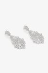 Shazé_Silver Plated Stone Pizzaz Clear Studded Earrings _at_Aza_Fashions