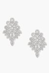 Shop_Shazé_Silver Plated Stone Halo Clustered Studded Earrings _Online_at_Aza_Fashions