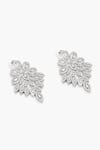 Buy_Shazé_Silver Plated Stone Halo Clustered Studded Earrings 