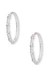 Shazé_Silver Plated Stone Forest Faerie Studded Hoops _at_Aza_Fashions