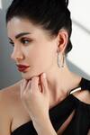 Buy_Shazé_Silver Plated Stone Labyrinth Embellished Hoops _Online_at_Aza_Fashions