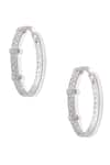 Shazé_Silver Plated Stone Labyrinth Embellished Hoops _at_Aza_Fashions