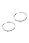 Buy_Shazé_Silver Plated Stone Labyrinth Embellished Hoops 