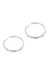 Buy_Shazé_Silver Plated Stone Dewdrops Ellipse Embellished Hoops _Online_at_Aza_Fashions