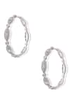 Buy_Shazé_Silver Plated Stone Dewdrops Ellipse Embellished Hoops _Online