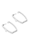 Shazé_Silver Plated Stone Woodland Lore Embellished Square Hoops _at_Aza_Fashions