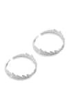 Buy_Shazé_Silver Plated Stone Forest Fire Cut-out Embellished Hoops 