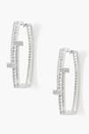 Shazé_Silver Plated Stone Dusk Fire Bar Pattern Embellished Hoops _at_Aza_Fashions