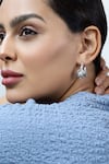 Buy_Shazé_Silver Plated Stone Monets Tulips Embellished Hoops _Online_at_Aza_Fashions