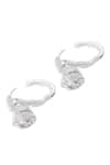 Buy_Shazé_Silver Plated Stone Monets Tulips Embellished Hoops 