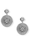 Shop_Shazé_Silver Plated Stones Lunar Umbra Round Embellished Earrings _Online_at_Aza_Fashions