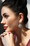 Buy_Shazé_Silver Plated Stones Forest Ball Embellished Earrings _at_Aza_Fashions