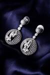Shop_Shazé_Silver Plated Stones Forest Ball Embellished Earrings _at_Aza_Fashions