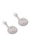 Shazé_Silver Plated Stones Forest Ball Embellished Earrings _at_Aza_Fashions