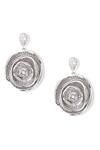 Shazé_Silver Plated Stones Flame Of The Forest Rose Embellished Earrings _Online_at_Aza_Fashions
