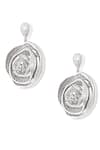 Buy_Shazé_Silver Plated Stones Flame Of The Forest Rose Embellished Earrings _Online_at_Aza_Fashions