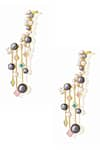 Shazé_Gold Plated Stone Moonlight Sonata Bead Embellished Earrings _at_Aza_Fashions