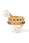 Shazé_Multi Color Bead Artemisias Seal Geometric Carved Ring _Online_at_Aza_Fashions