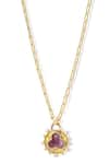 Shazé_Multi Color Stone Victrix Floral Carved Pendant Necklace _Online_at_Aza_Fashions