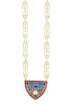 Shop_Shazé_Multi Color Stone Insignia Mughal Carved Pendant Necklace _Online_at_Aza_Fashions