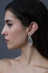 Buy_Shazé_Silver Plated Stone Aurora Showers Studded Earrings _at_Aza_Fashions