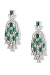 Shazé_Silver Plated Stone Aurora Showers Studded Earrings _at_Aza_Fashions