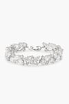 Shazé_Silver Plated Stone Calla Leaf Carved Bracelet _Online_at_Aza_Fashions