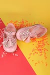 Buy_HELLO JR_Pink Embellished Glitterati Sparkle Ballerina Shoes _at_Aza_Fashions