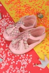 Shop_HELLO JR_Pink Embellished Glitterati Sparkle Ballerina Shoes _at_Aza_Fashions