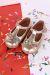 Buy_HELLO JR_Gold Embellished Starlight Bow Ballerina Shoes _at_Aza_Fashions