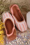 Buy_HELLO JR_Peach Embellished Bead Pearl Mules _at_Aza_Fashions