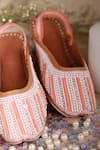 HELLO JR_Peach Embellished Bead Pearl Mules _Online_at_Aza_Fashions