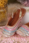 HELLO JR_Multi Color Embellished Rang Bead Mules _at_Aza_Fashions