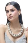 Buy_Just Shradhas_Brown Embellished Choker Necklace _at_Aza_Fashions