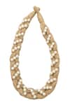 Shop_Just Shradhas_Brown Embellished Choker Necklace _at_Aza_Fashions